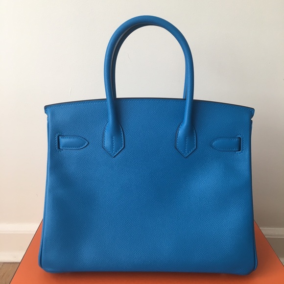Hermès Birkin 30 cm Blue Zanzibar Epsom Leather - Picture 4 of 16